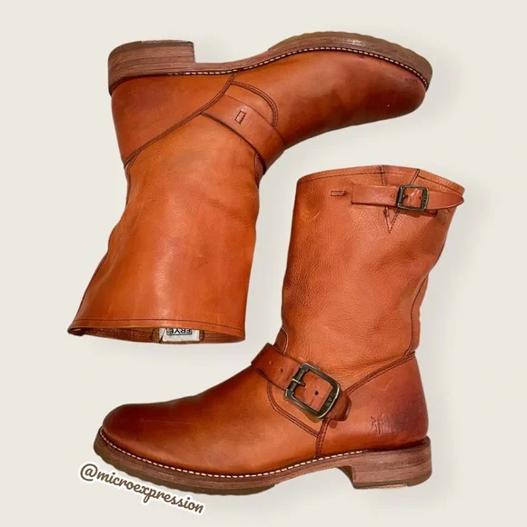 Frye Shoes 389 Veronica Short Belted Cognac Leather Popular